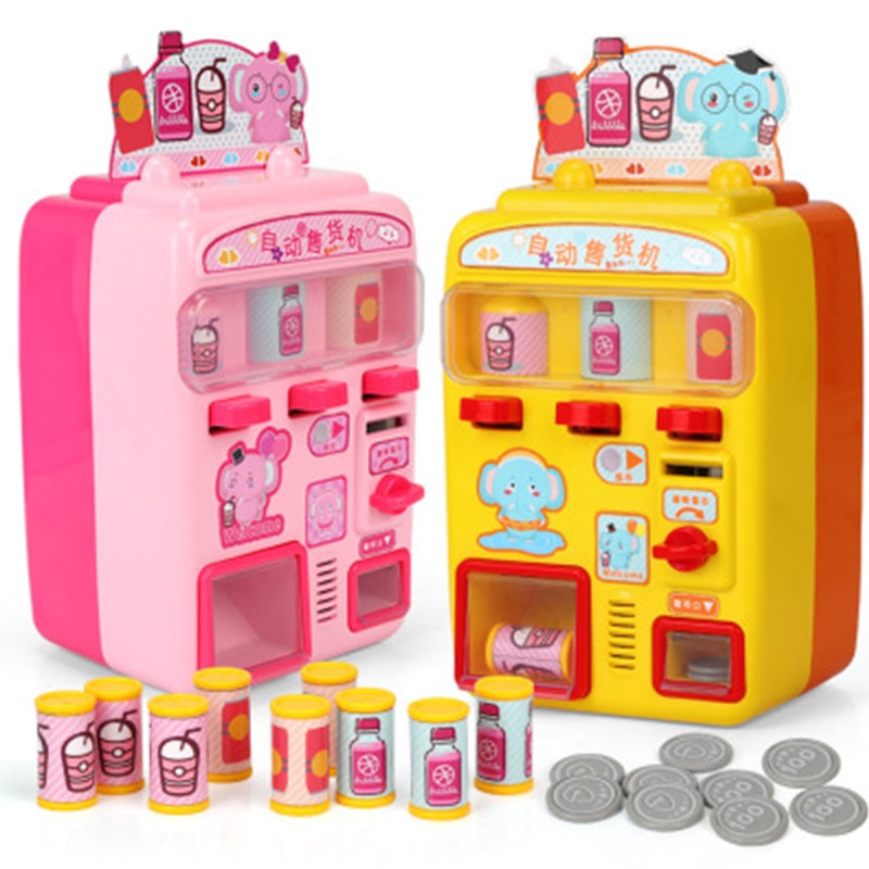 어린이 장난감 음료 동전 자동 판매기 시뮬레이션 쇼핑 하우스 세트 5-7 세 아기 장난감 아이들에게 최고의 선물을 줘